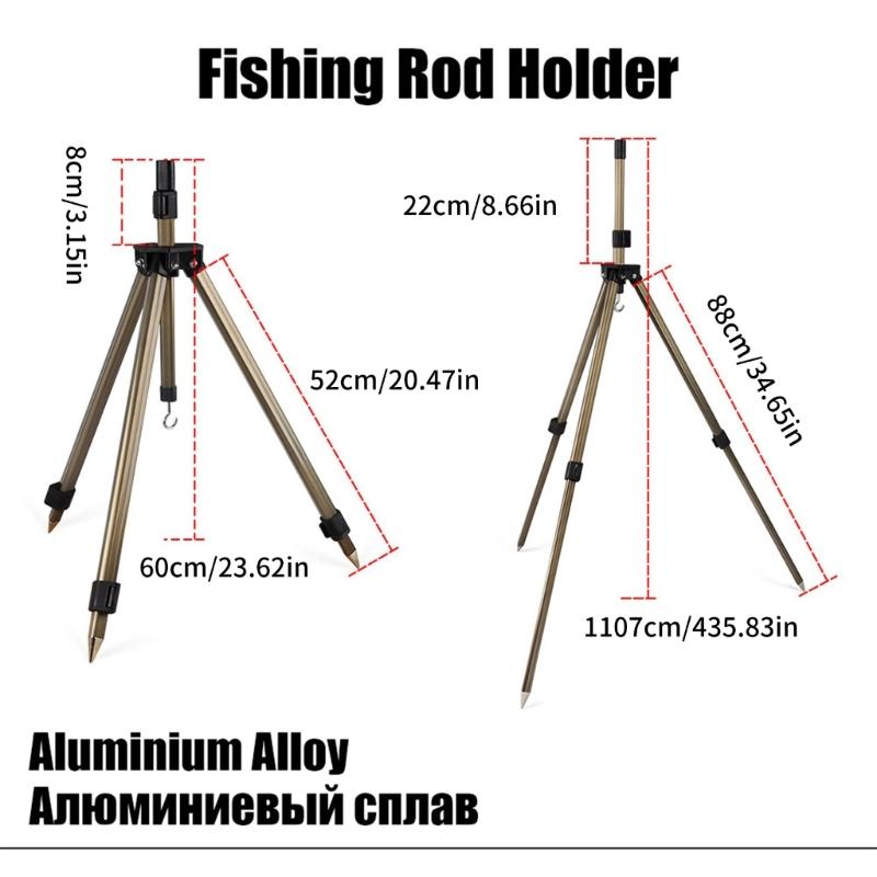Adjustable Length Fishing Rod Holder Night Fishing Rod Holder Portables for Beach Lake River Angling Accessories