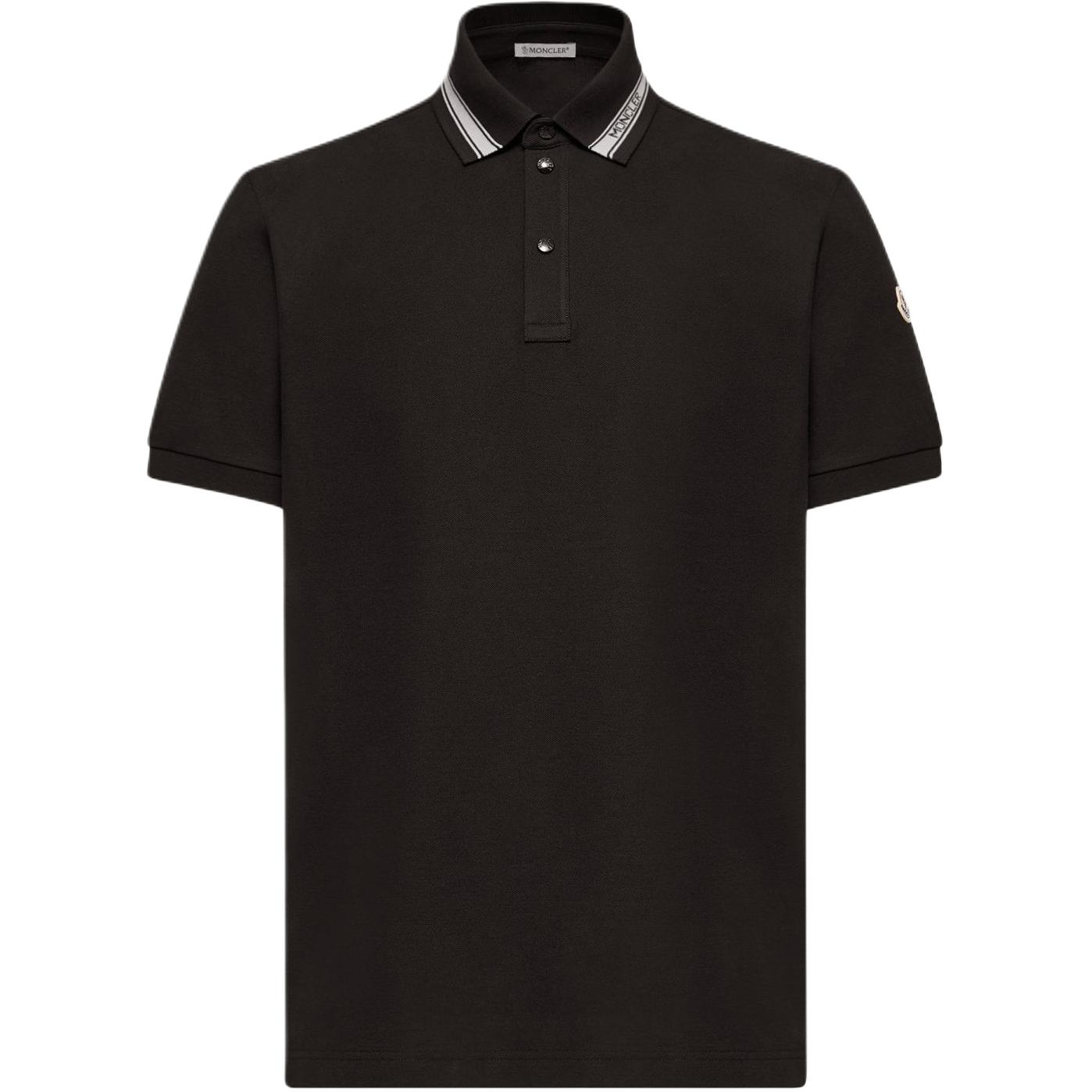 Moncler SS26 Katoenen Piqué Kleurblokken Korte Mouw Poloshirt Heren tops L10918A0002284720999 S black