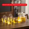 900ML Glas Teekanne Chinesisch Verbrühschutz Walnuss Holzgriff Tee Wasser Trennung Teekanne Puer Kung Fu Tee Set