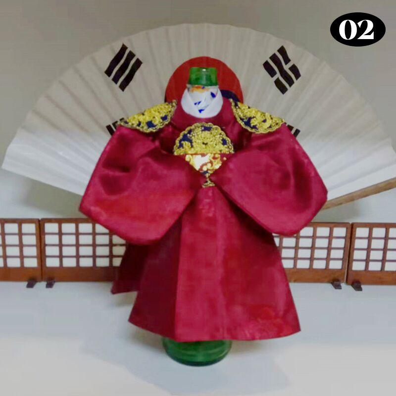Korean Folk Traditional Style Wine Bottle Cover Hanbok Design Fabric Champagne Packaging Bag Wine Cabinet Wedding Decor Crafts