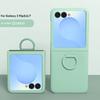 Gradient Skin Feel Hard Shell Phone Case with Ring for Samsung Galaxy Z Flip 7 FE 6 5 Flip7 Large Window Protection Cover