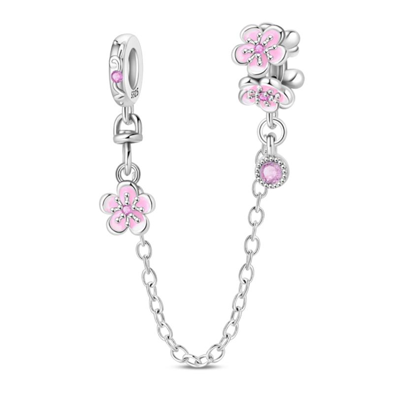 Copper Craft Plum Blossoms Azaleas Sunflowers Cherry Blossoms Sparkling Zircon Beads Charms Birthday Diy Exquisite Jewelry