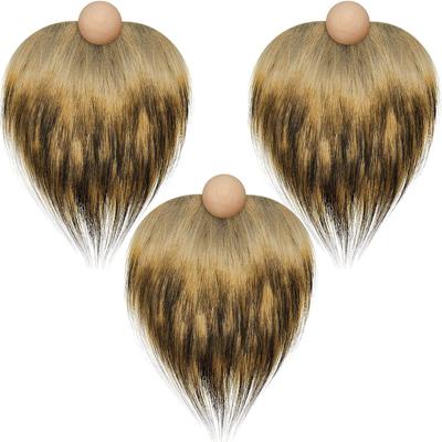 DIY Zwergenperlen und künstliche Bärte, 6 Stück/Set, Kunstpelz, Zwergbart, Holzperle für Weihnachten, Plüschzwerg für Puppe, handgefertigt