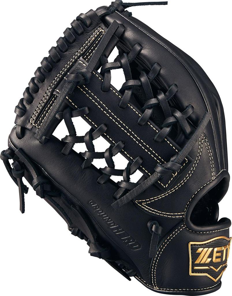 ZETT Youth Baseball Softball Ground Hero Black BJGB76545F Glove, All-Around, Left-Handed Throw, (1900), Size M,
