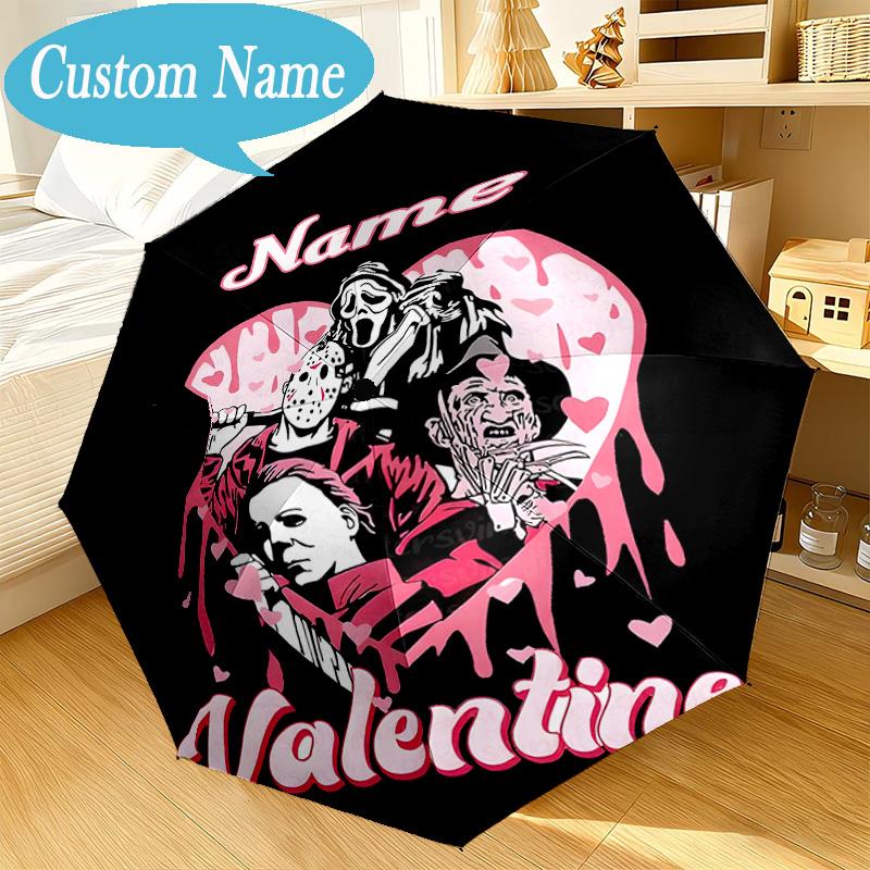 Custom Name Umbrella Ghostface Horror Theme Umbrella 8-Frame for Travel, Camping, Casual Lightweight Portable, Essential for Family Gifts