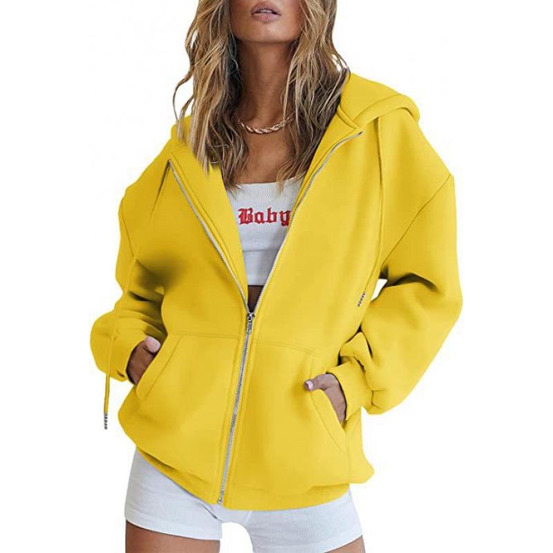2024 Unisex Plus Velvet Hooded Sweatshirt Cardigan Zipper Windbreaker Casual Top