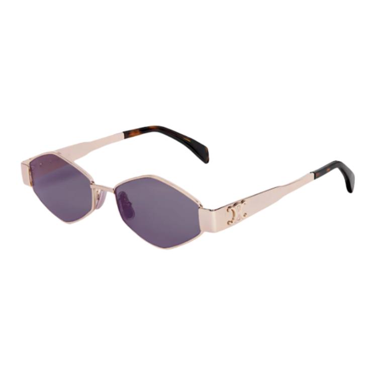 Celine Unique Design Metal Irregular Shape Sunglasses Women sunglasses Rose-Gold CL40254U28A