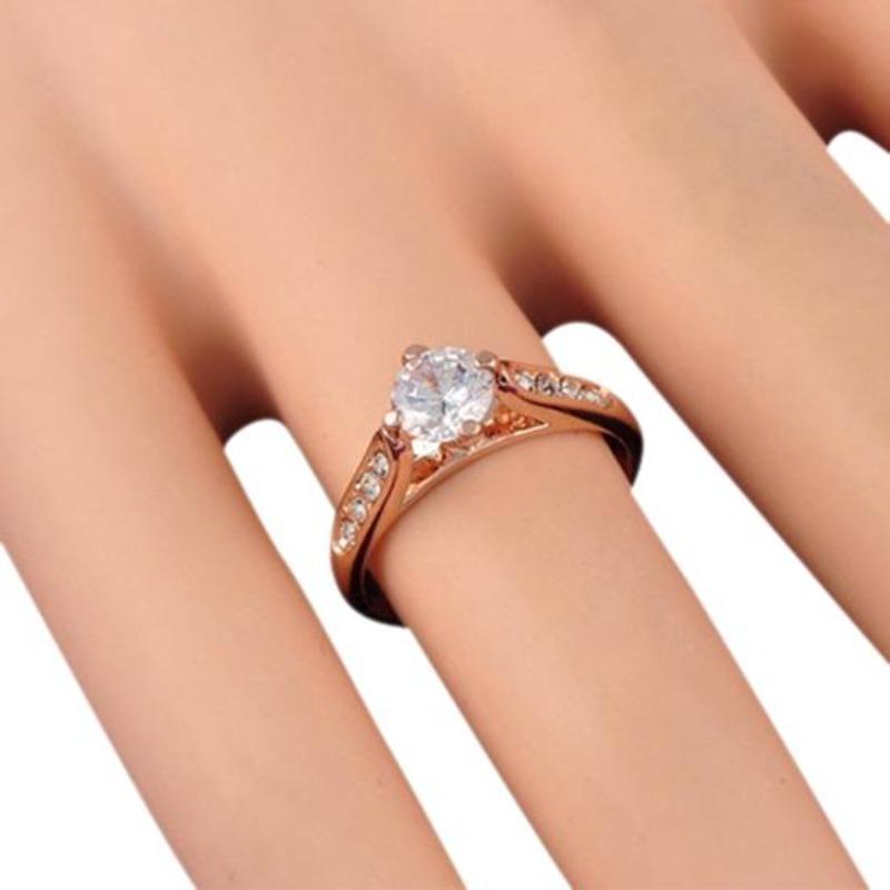 Gioielli di lusso per anelli da dito in lega di fidanzamento da sposa da donna