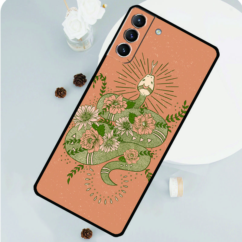 Snake Flower Phone Case For Samsung Galaxy S25 S26 Ultra S20 S21 S22 S23 S24 Plus S10 S25 FE Funda Cover
