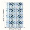 1pc High-Quality Polyester Shower Curtain, Blue & White Geometric Check, Machine Washable, Includes Hooks, Durable Bath Decor