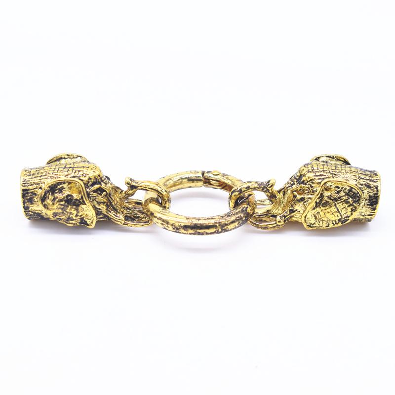 Antiksilberfarben Roségold 1 Set Schlangenkopf-Verschlüsse Verbinder für Armbandverschluss DIY Schmuckherstellung Innenmaß 10mm