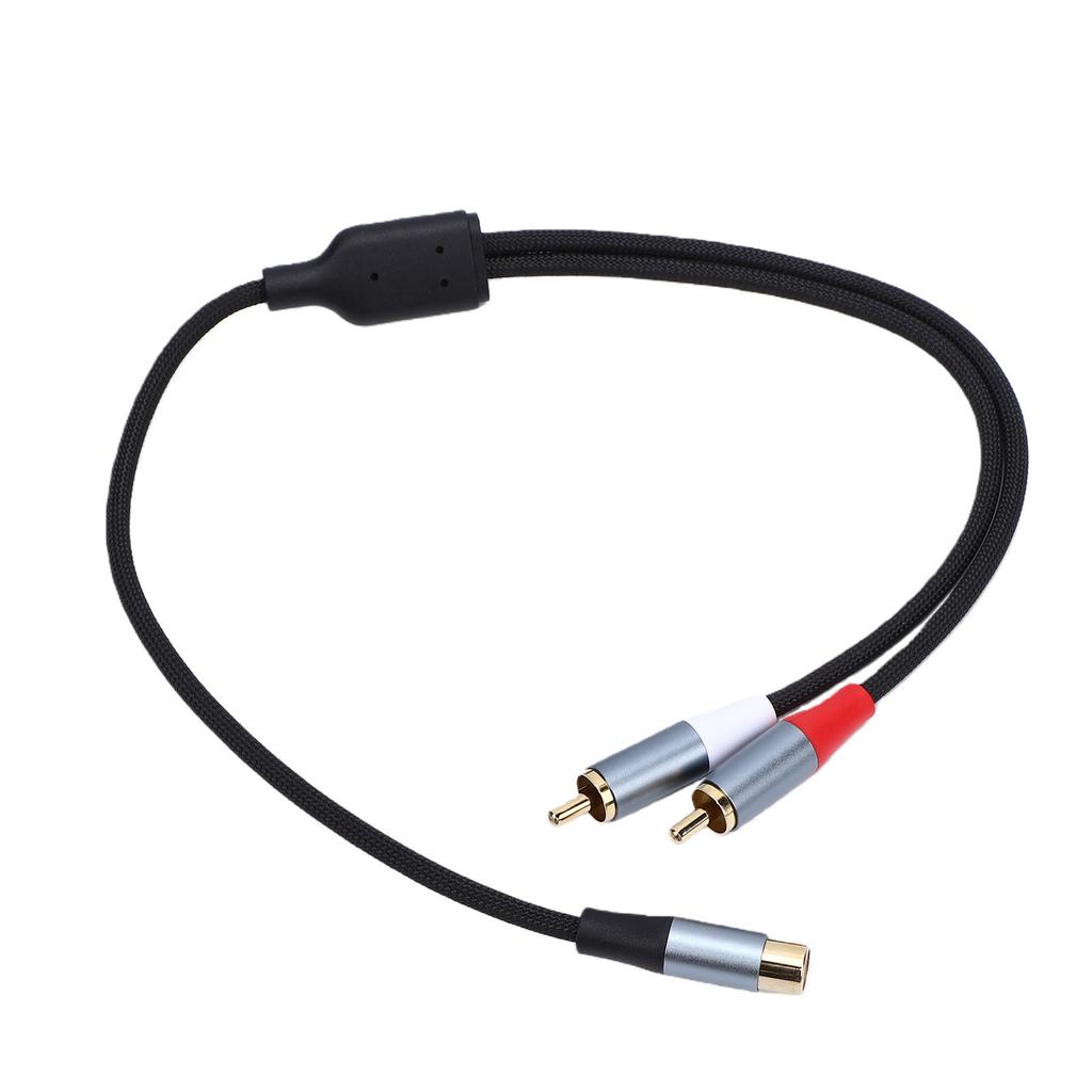 1 Female To 2 Male Y Splitter Cable Stereo Sound Video Splitter Adapter Extension Cord for Subwoofers Speakers Home