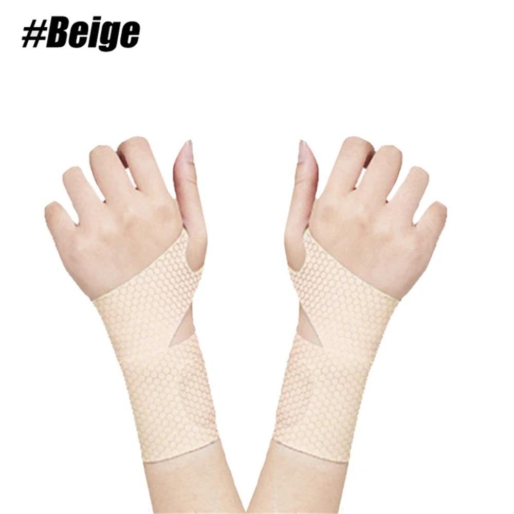 

1 пара тонких цветных напульсников, гибкие, поддержка запястья для мужчин и женщин, регулируемые, для спорта, легкие, подходят для обеих рук, тренировочные ремешки бежевый