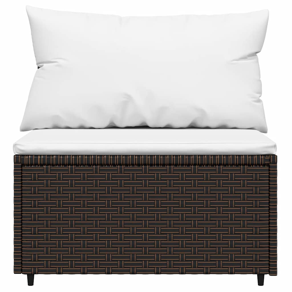 Vidaxl 3-Cz. Garden Lounge Set, Cushions, Brown, Poly Rattan