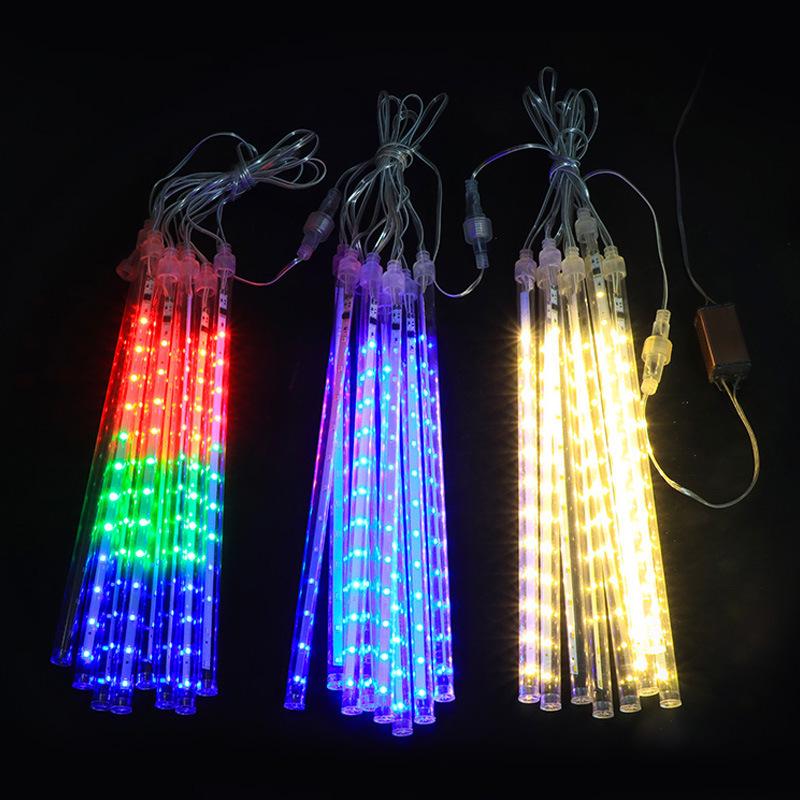 Solar-Powered LED Meteor Shower Lights: Colorful, Waterproof Outdoor String Lights for Trees