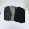 Men's Solid Color Knitted Wool Warm Gloves for Autumn and Winter Cold Protection Touchable Screen
