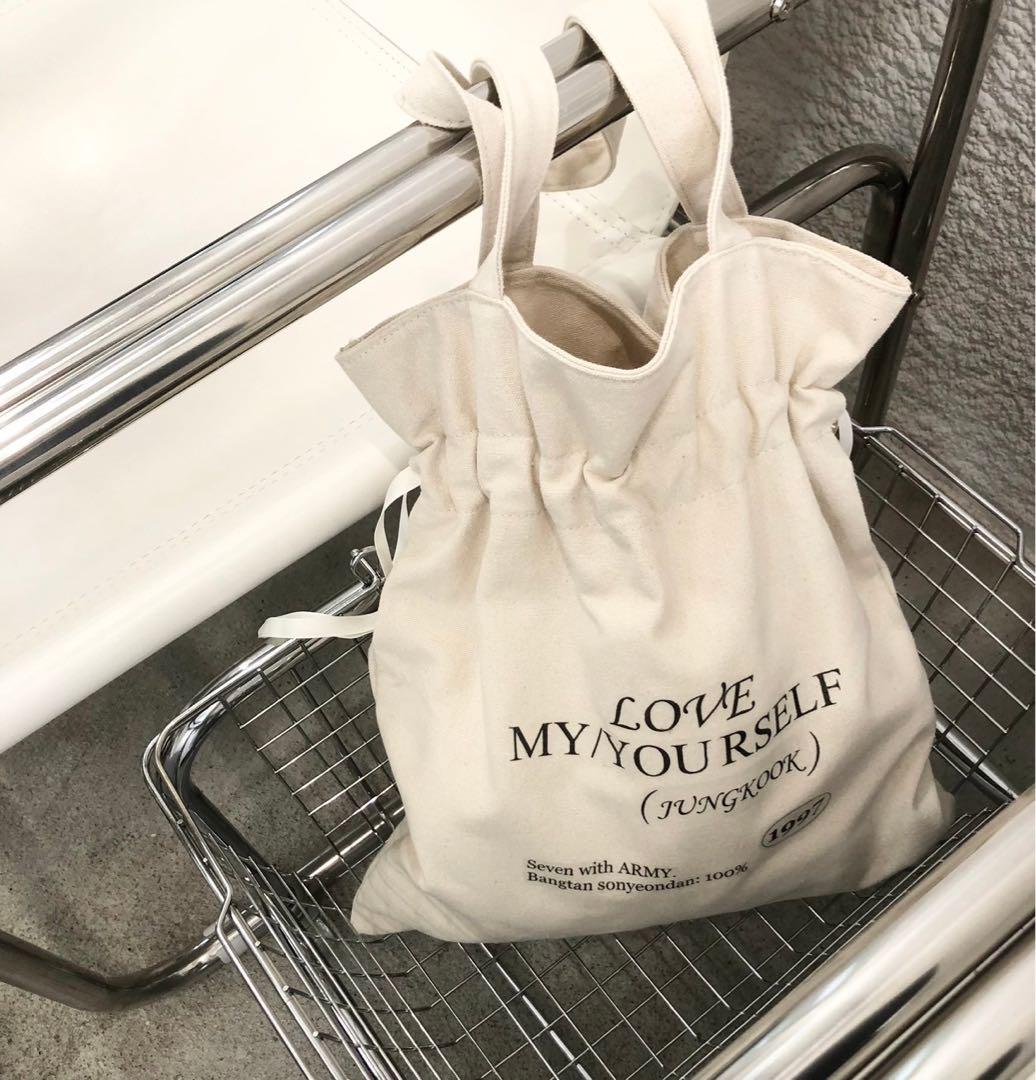 

[USED] Favorite activity drawstring tote bag bag Korea hint BTS stylish
