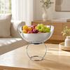 Stainless Steel Fruit Bowl Modern for Kitchen Counter, Entertaining Areas