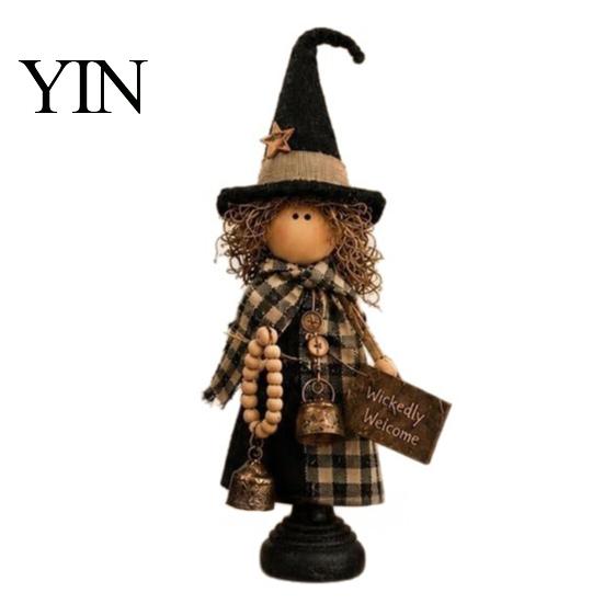 Halloween Lovers Collectibles Rustic Witch Resin Figurine, Fall Tabletop Decor, Vintage Farmhouse Autumn Home Decorations Statue for Mantel