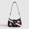Vintage Shoulder Bag Metal-Studded Oil Wax Leather Bag Motorcycle Bag Cool For Trendy Events Fashion Street Daily Commute