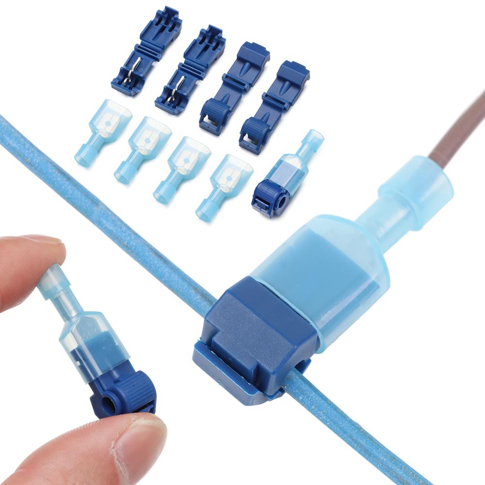 

Protective Sheath T-Tap Type Electrical Connectors Wire Terminals Cable Snap Splice Crimp 15 pairs