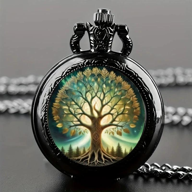 Retro Golden And Silvery Double Dragon Quartz Pocket Watch