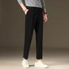 Light luxury winter woolen trousers men's casual pants men's slim straight trousers British elastic casual trousers nine points