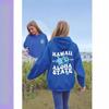 2025 Women's EU Size Ribbed Drop Shoulder Hoodie - Hawaiian Beach Print