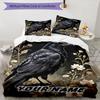 3PC Custom Name Raven Floral Garden Bedding Set Duvet Cover Closure Includes 1 Duvet Cover & 2 Pillowcases for Bedroom