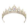 European & American Baroque Rhinestone Bridal Crown Headband - High-End Princess Wedding Gown Accessory
