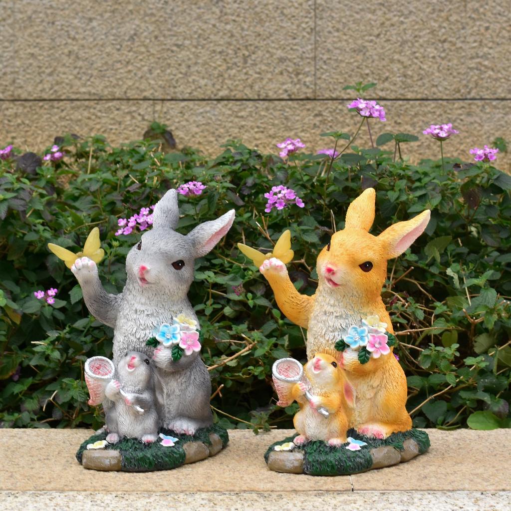 JYL TS/114,Resin Butterfly Rabbit Solar Outdoor Light for Garden Lawn Home Decor Villa Path Lamp
