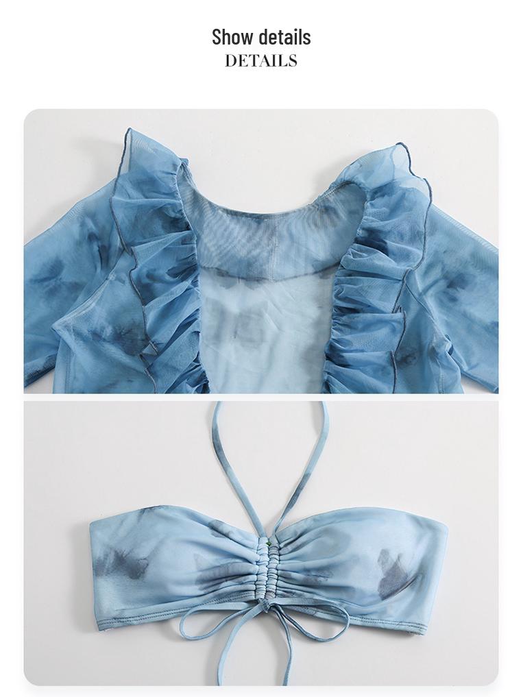 2024 Women's High-End Four-Piece Bikini Set: Conservative Style for Seaside and Hot Spring Vacations