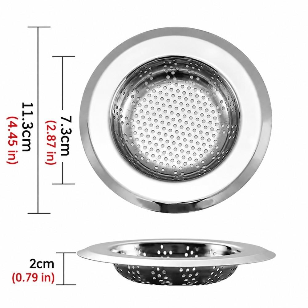 3 Pack 4.45 Inch Diameter Sink Strainer Wide Edge Sink Drain Strainer  Bathroom Sink