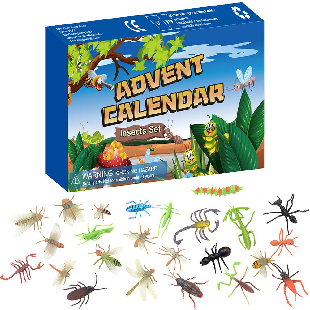 Christmas Countdown Calendar 24Pcs Insects Set Gift Box Christmas Advent Calendar Party Favors