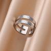Anello aperto a forma di cuore in acciaio inossidabile color oro per donna, non scolorisce, alla moda, squisito, estetico, gioiello romantico per coppia