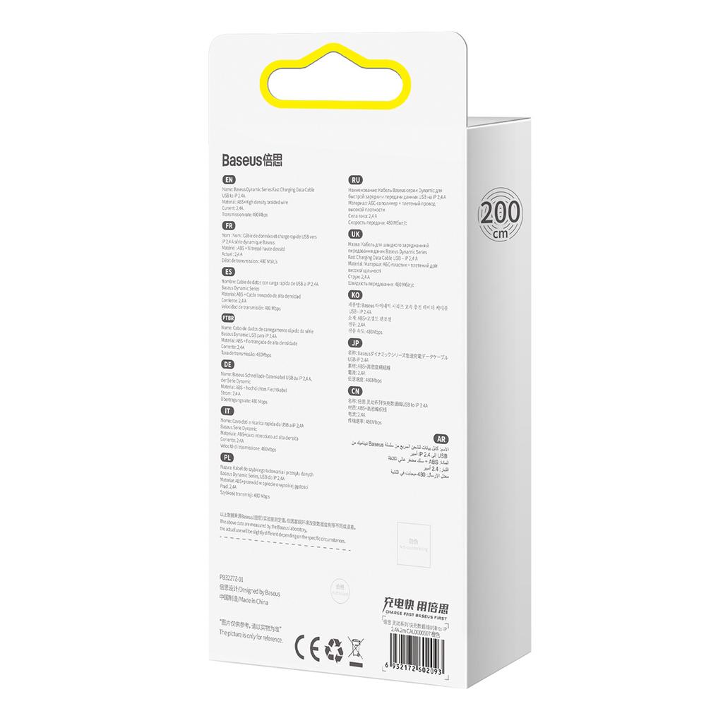 Kabel Usb Do Lightning Baseus Dynamic, 2.4A, 2M (Fioletowy)