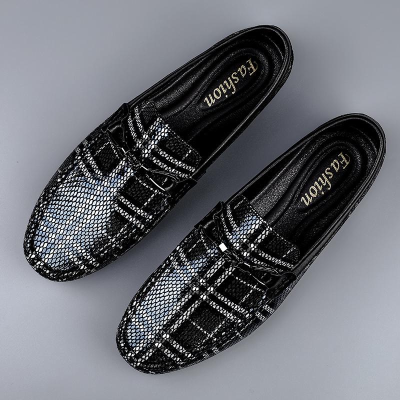 Fashion Hot Selling Men's Leather Casual Shoes Europe America High-end Banquet Dress Shoes Soft Soled Men's Flat Bottomed Loafers