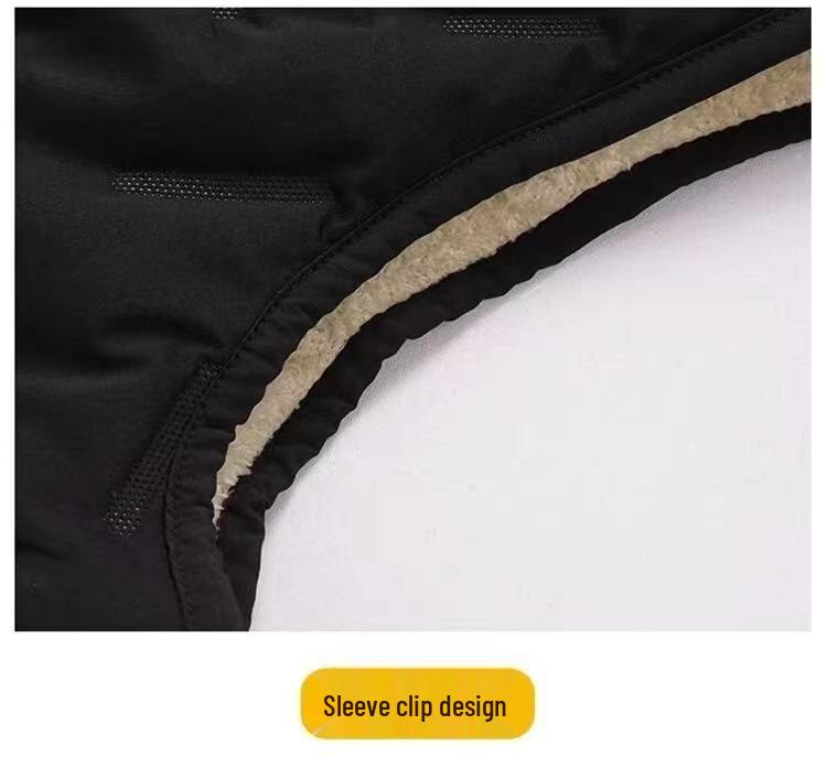 Herren Weste aus schwarzem Lammwolle - Warm, Verdickt, Locker geschnitten Oberbekleidung für Herbst und Winter