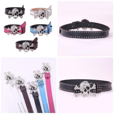 Cintura PU alla Moda con Strass Fibbia Teschio Cintura in Vita Cintura per Appassionati di Moda Cappotto Jeans Vestito Fascia Vita Femminile