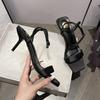 Black high heels, new summer women's stiletto temperament, not tired to wear outside, beautiful feet, one word with sandals women