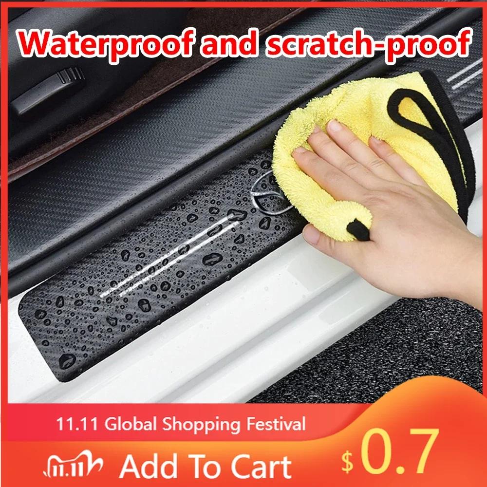 2025 Caldo 4 Pezzi Adesivi Protettori Battitacco Auto in Fibra di Carbonio per Mazda 3 CX3 CX4 CX5 CX7 CX8 CX9 CX30 RX7 Atenza Axela Auto Acces