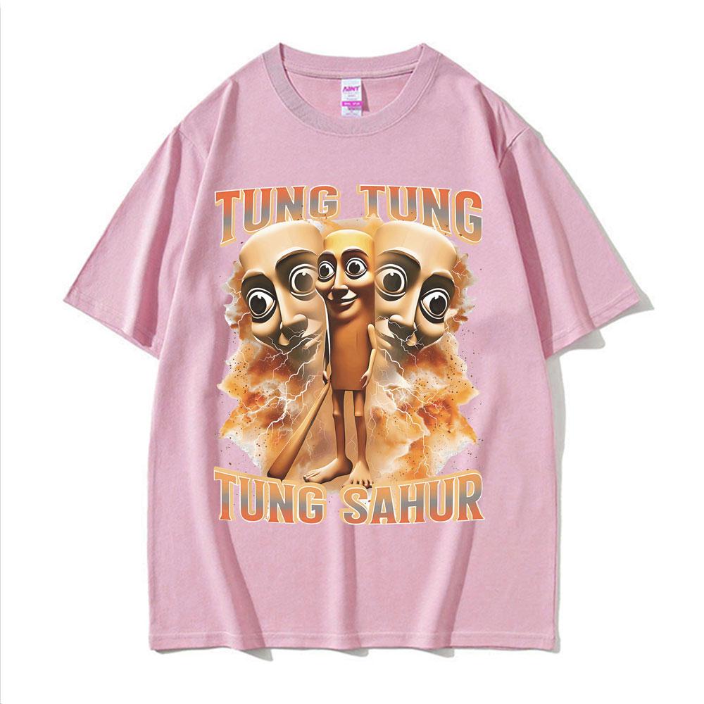 Tung Tung Tung Sahur Funny Baseball Bat Meme T Shirt Unisex Vintage Humor Short Sleeve Tshirts Unisex Oversized Pure Cotton Tshirt