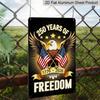 2D Flat Decorative 8×12 Inch Aluminum Plaque Metal Sign | 250 Years of Freedom (1776-2026): Bald Eagle with Dual US Flags; Celebrate 250 Years of
