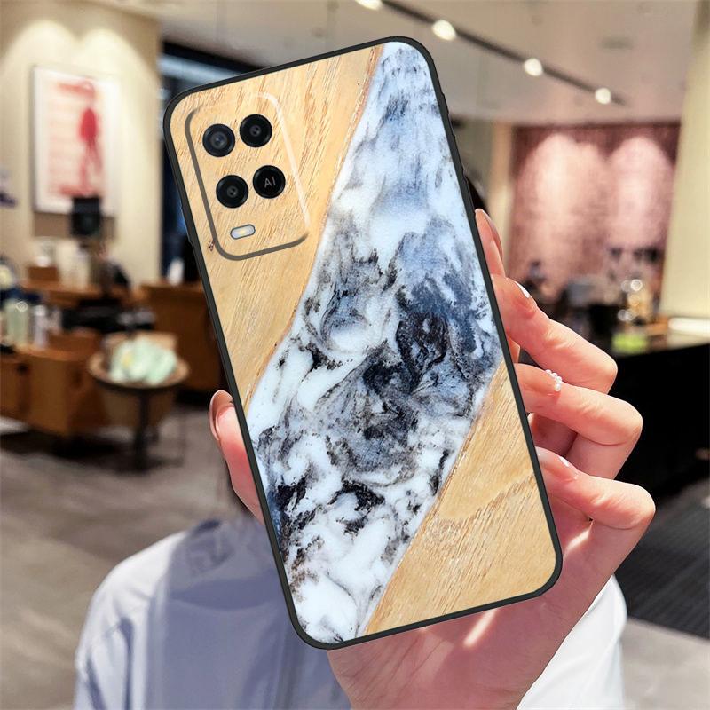 Resin Wood Case For Oppo A40 A60 A80 A18 A38 A58 A78 A98 A16 A76 A96 A15 A17 A77 A74 A94 A54 A57S Cover