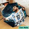 Custom Name Me-ssi football Umbrella, Foldable Umbrella Suitable for Outdoor Shopping Travel Sports, Exquisite Gift for Family