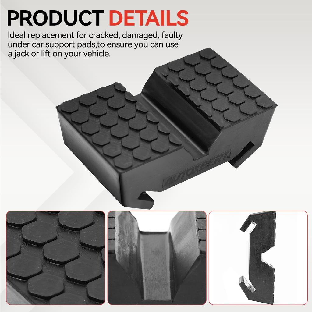 Car Rubber Slotted Jack Stand Pad Pad Bottle Lift Saddle Adapter Repair Tool Frame Stand Rail Pinch Weld Adaptor Rail Protector