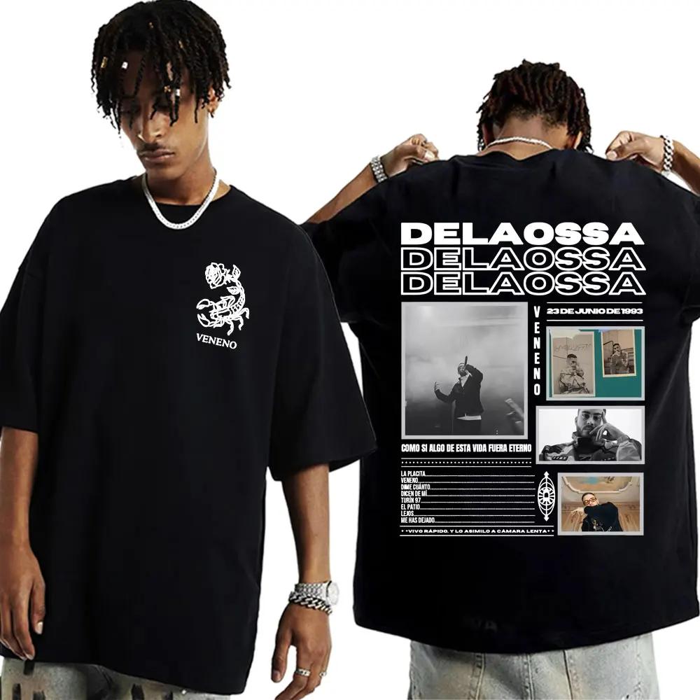 

Рэпер Delaossa Veneno Альбом 2025 Тур Футболки Мужские Женские Винтажные 90-х Хип-хоп Стиль Футболки Высокое Качество Комфорт Футболка с Круглым Вырезом#Цвет XXXXXL чёрный