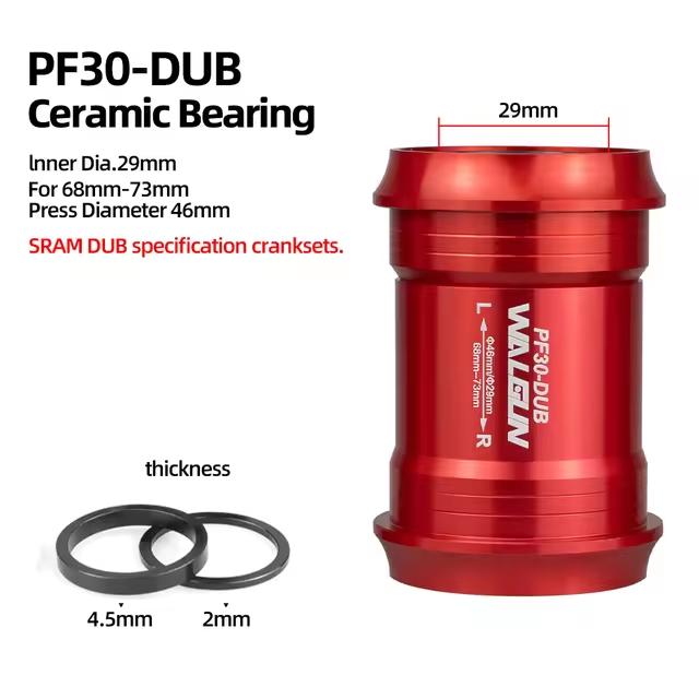 WALGUN PF30 Bottom Bracket for SRAM DUB Crankset Chainring MTB/ Road Bike Parts Ceramic Bearing Pressfit Bicycle Bottom Bracket