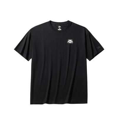 Lifestyle Series Simple Solid Color Round Neck Pullover Short Sleeve T-Shirt Unisex Tops Black 972528124-4