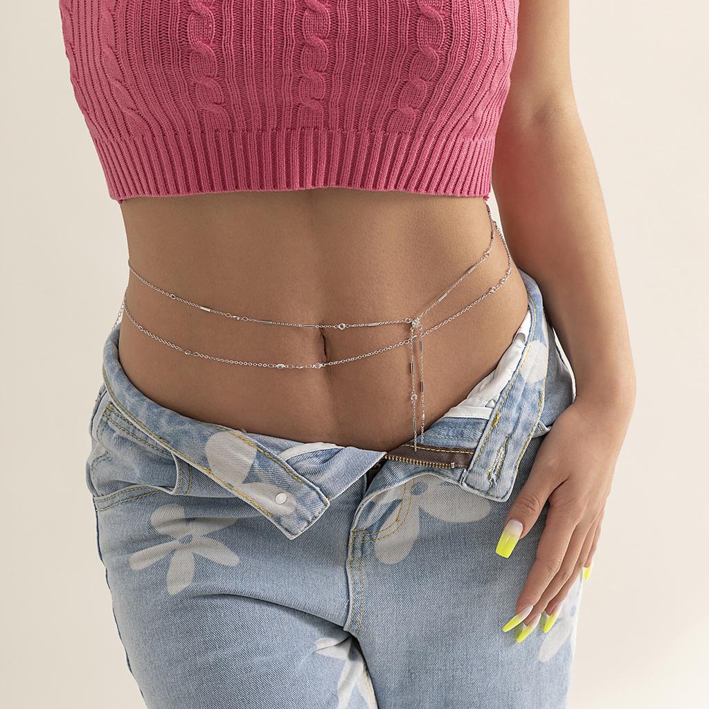 Chaîne de ventre à pampilles superposées Bijoux de corps pour femmes Tendance Sexy Été Plage Ceinture Chaîne de taille 2026 Mode Accessoires de danse du ventre